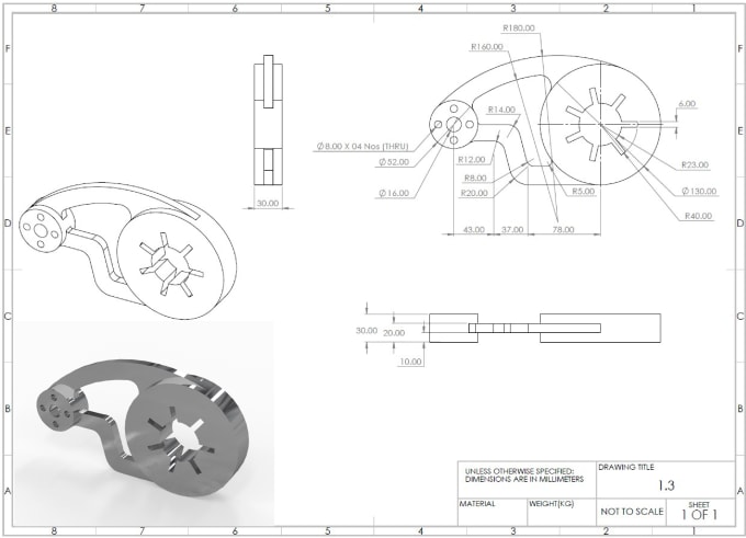 Gig Preview - 3d modeling, 2d drawing in solidworks and catia