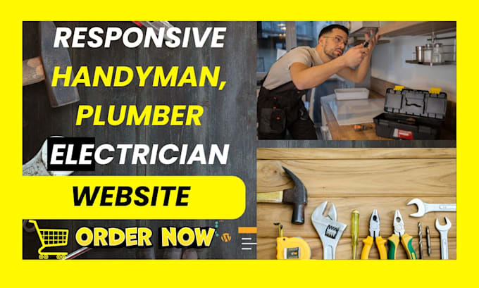 Gig Preview - Build responsive handyman plumbing roofing electrician website for you