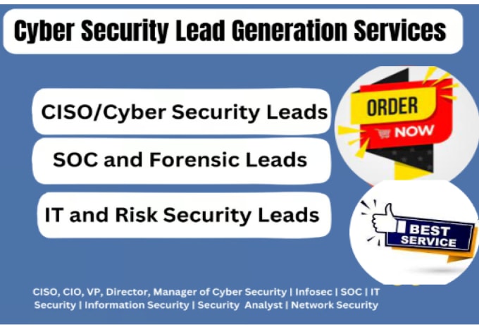 Gig Preview - Do cybersecurity lead generation, cybersecurity leads, ciso leads, cio leads