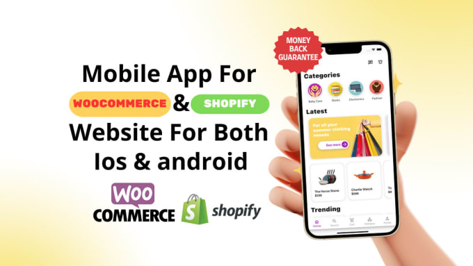 Gig Preview - Create mobile apps for shopify and woocommerce website