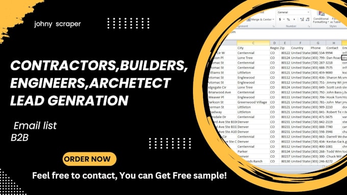 Gig Preview - Provide b2b contractor, builder, engineer, architect email list, lead generation