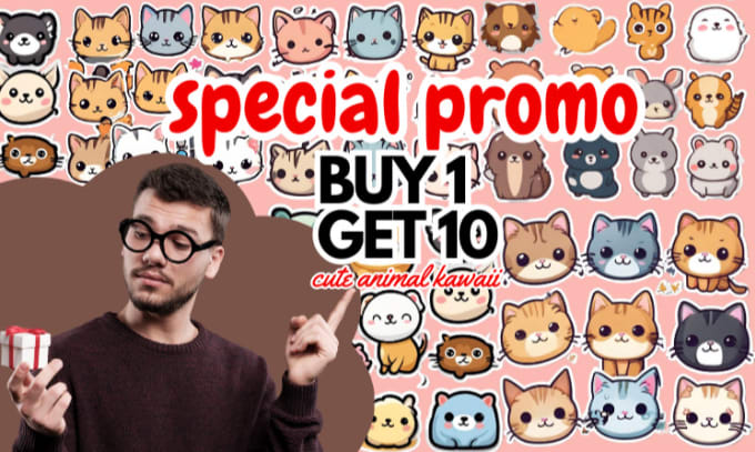 Gig Preview - Design etsy cute kawaii animal, anime sticker packs,for planner