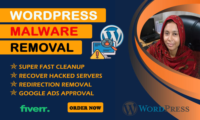 Gig Preview - Wordpress malware removal, recovery of hacked websites, and security