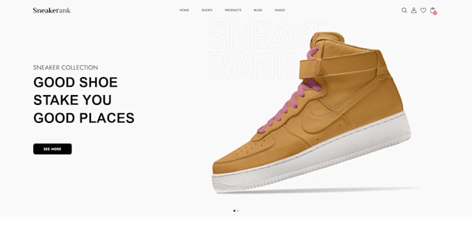 Gig Preview - Design sneaker shopify website shoe store sneaker ecommerce store dropshipping