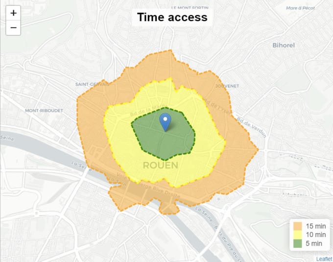 Gig Preview - Do isochrone map, time access by walking, cycling or driving