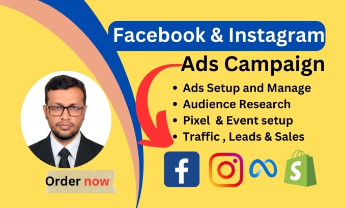 Gig Preview - Setup and manage facebook and instagram ads campaign, run shopify fb ads