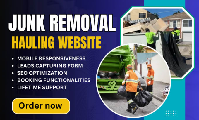 Gig Preview - Junk removal website junk removal lead website junk removal website