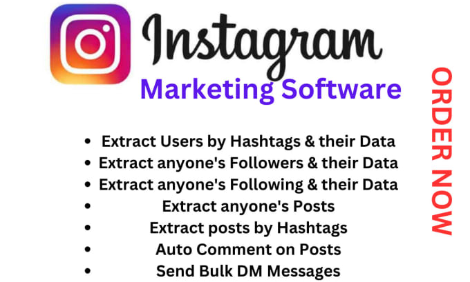 Gig Preview - Do instagram marketing and provide instagram marketing software for data