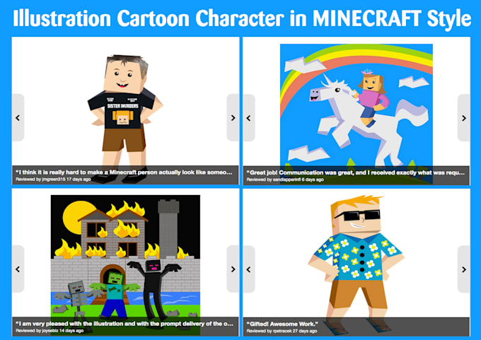 create illustration minecraft character