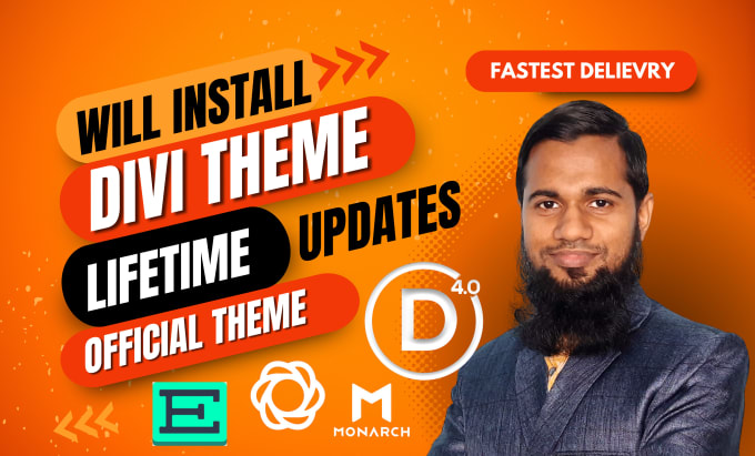 Gig Preview - Install premium divi theme with lifetime updates quickly