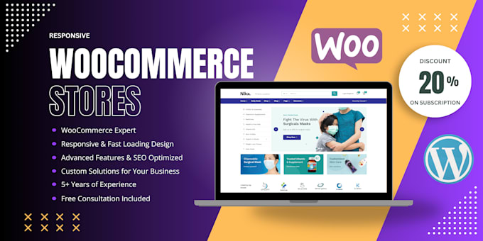 Gig Preview - Build a multi vendor ecommerce website with woocommerce