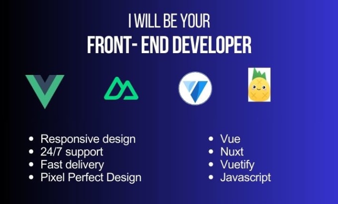 Gig Preview - Develop nuxt3 vuetify user friendly responsive frontend website for any busines