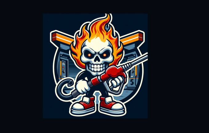 Gig Preview - Design unique skull gas mascot logo