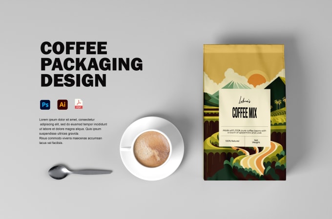 Gig Preview - Design premium coffee pouch, coffee bag, label and packaging