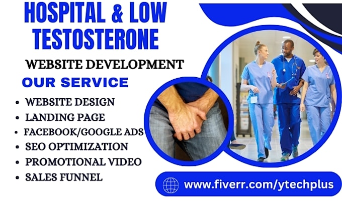 Gig Preview - Design hospital website low testosterone leads low testosterone landing page