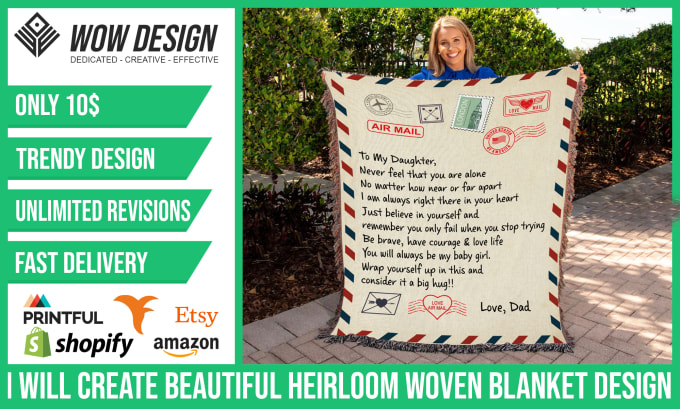 Gig Preview - Create beautiful heirloom woven blanket design