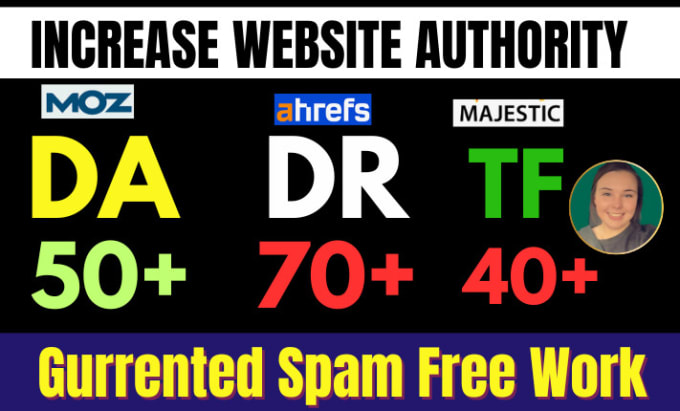 Gig Preview - Increase moz da domain authority ahrefs domain rating ahrefs dr increase tf, cf