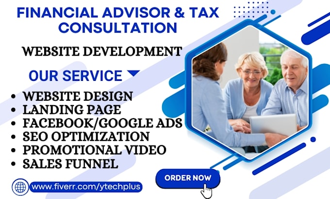 Gig Preview - Design financial advisor website income tax landing page tax preparation leads