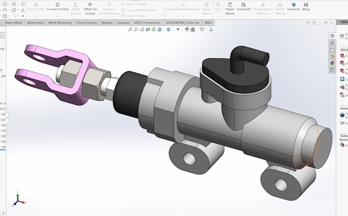 Gig Preview - Do 3d modeling, part design, product design in solidworks