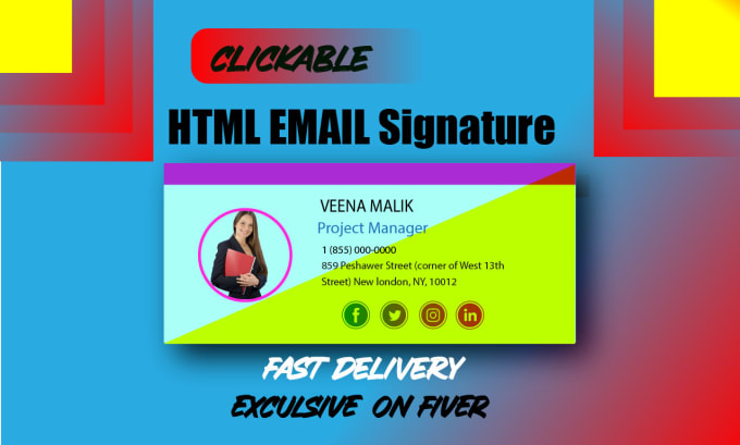 Gig Preview - Make clickable HTML email signature for gmail, outlook etc