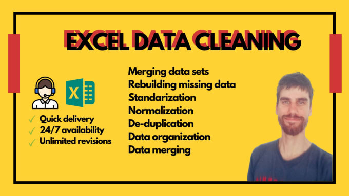 Gig Preview - Do your excel data cleaning, organize excel data, ms excel data cleaning