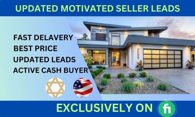 Gig Preview - Provide real estate motivated seller leads and active cash buyer list