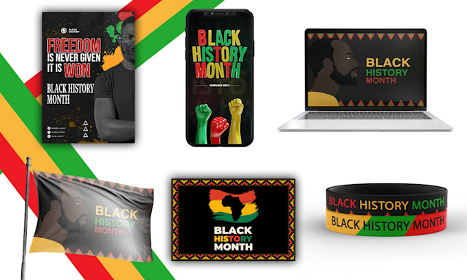 Gig Preview - Design your black history month flyers, banners, flags, wallpapers, wristbands