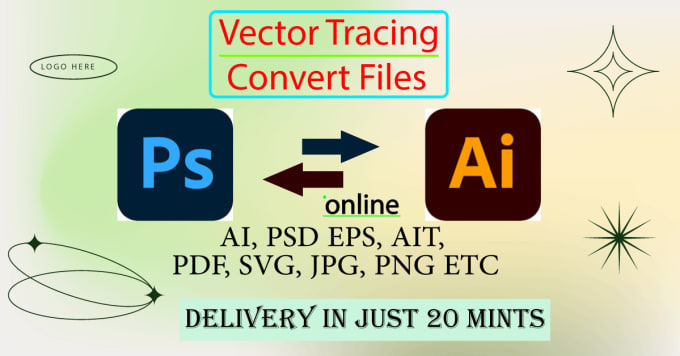 Gig Preview - Convert ai PSD png eps pdf files into vector or remove error