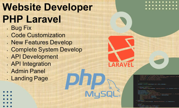 Gig Preview - Be your php laravel web developer and bug fixer