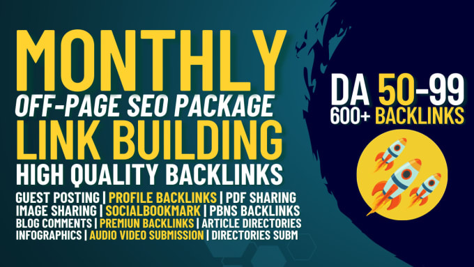 Gig Preview - Do monthly off page seo package HQ link building