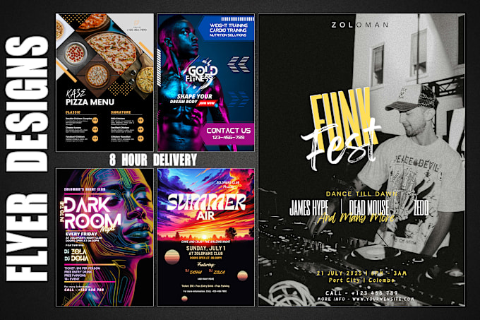 Gig Preview - Do flyer design, poster, brochure, and leaflet in 8hrs