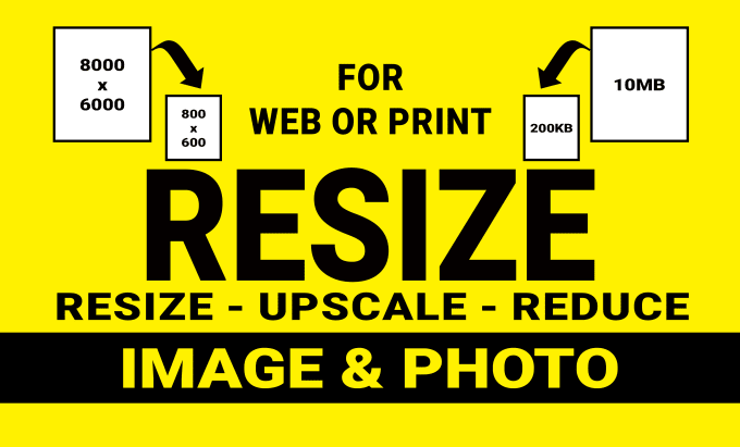 Gig Preview - Resize, upscale, reduce image size for web or print