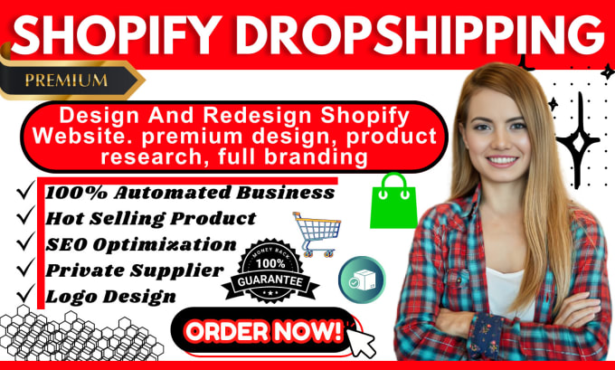 Gig Preview - Build dropshipping shopify, ecommerce store, and redesign dropshipping website