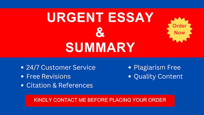 Gig Preview - Write urgent essay and summary in biology chemistry and physics