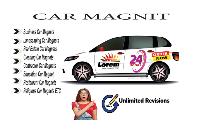 Gig Preview - Design a creative car and truck magnet sign within 6 hours