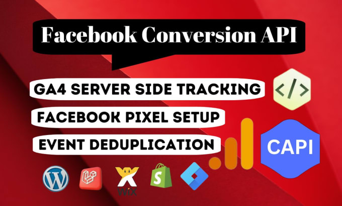 Gig Preview - Fix and setup facebook pixel, conversion API, ga4 server side tracking by GTM