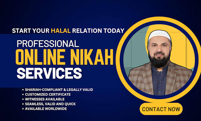 Gig Preview - Be imam of online nikah ceremony, quick, seamless nikah at home