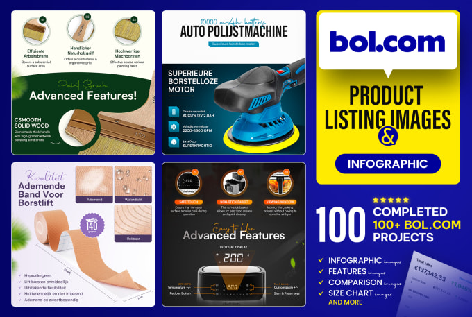 Gig Preview - Design bol infographics and product listing images with infographics