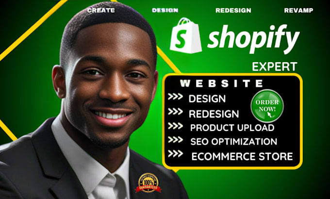 Gig Preview - Shopify website redesign shopify website design shopify website store design