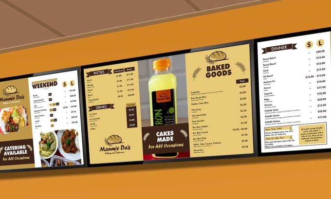 Gig Preview - Do menu design, animated menu, digital menu, menu board