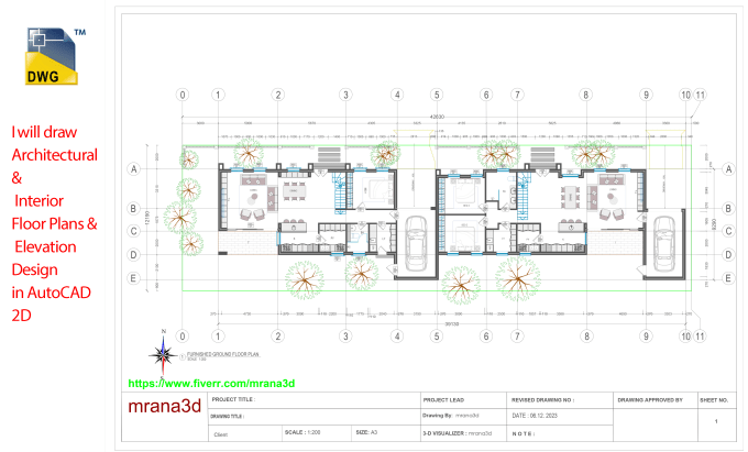 Gig Preview - Draw architectural and interior floor plan in autocad