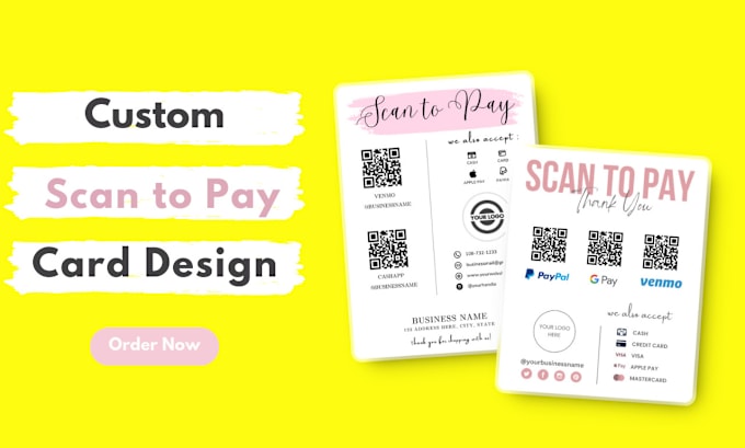 Gig Preview - Design custom scan to pay card designs for your business