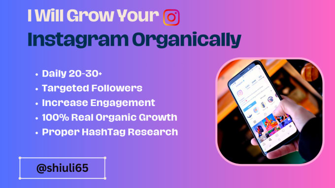 Gig Preview - Provide organic instagram growth service for more organic followers