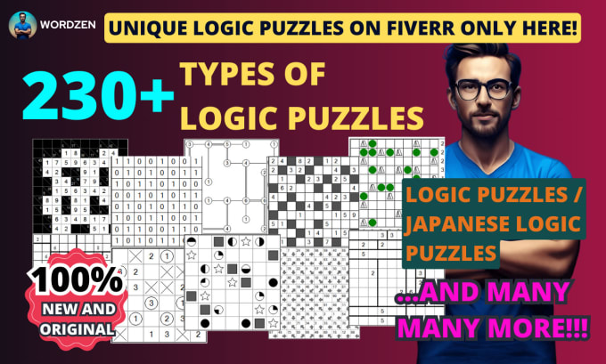 Gig Preview - Make new logic puzzles or japanese logic puzzles  230 plus types