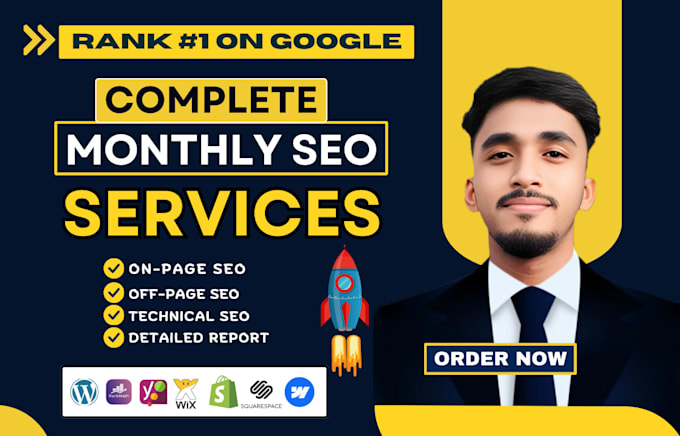 Gig Preview - Rank 1st with complete monthly SEO services