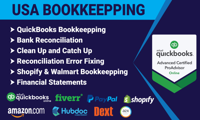 Gig Preview - Do USA bookkeeping, tax return, reconciliation, cleanup in quickbooks online