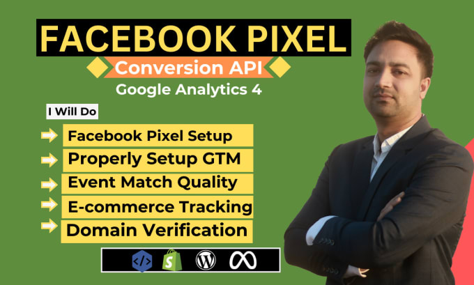 Gig Preview - Fix facebook pixel track events ga4 conversion tracking by google tag manager