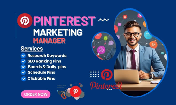 Gig Preview - Be your pinterest marketing manager with SEO pins and boards