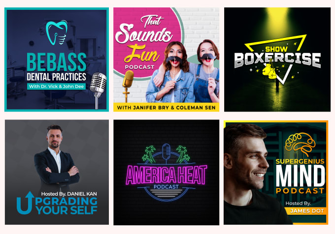 Gig Preview - Design be your professional podcast cover , podcast logo expert