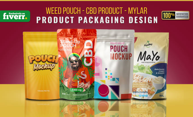 Gig Preview - Design unique weed pouch, cannabis die cut mylar bags, cbd and jar product label